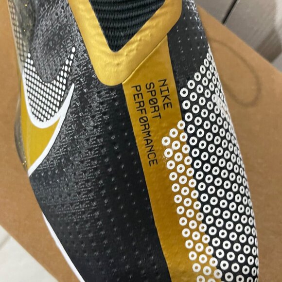 NIKE FORCE ZOOM TROUT BLACK METALLIC GOLD WHITE MEN CLEATS SZ 16 FOOTBALL SPORTS - Picture 15 of 16